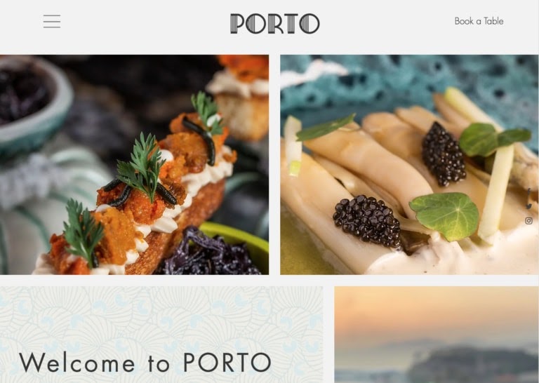Porto restaurant web design