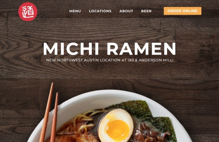 Michi Ramen restaurant web design