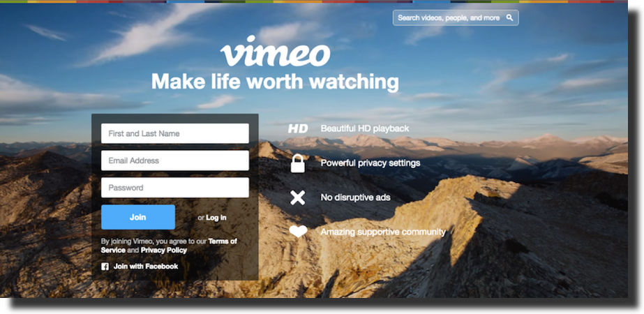 Vimeo offers paid subscription services