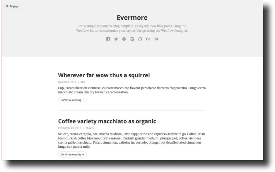 Evermore webflow templates