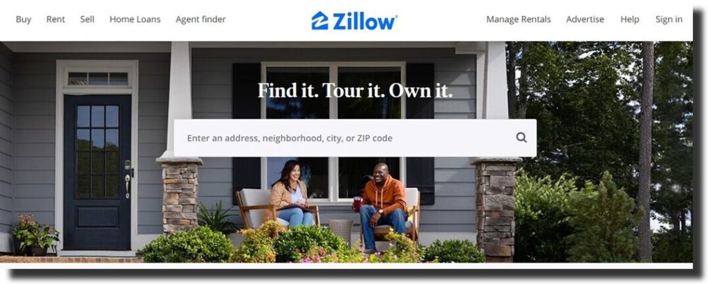 Zillow - directory type of website structure